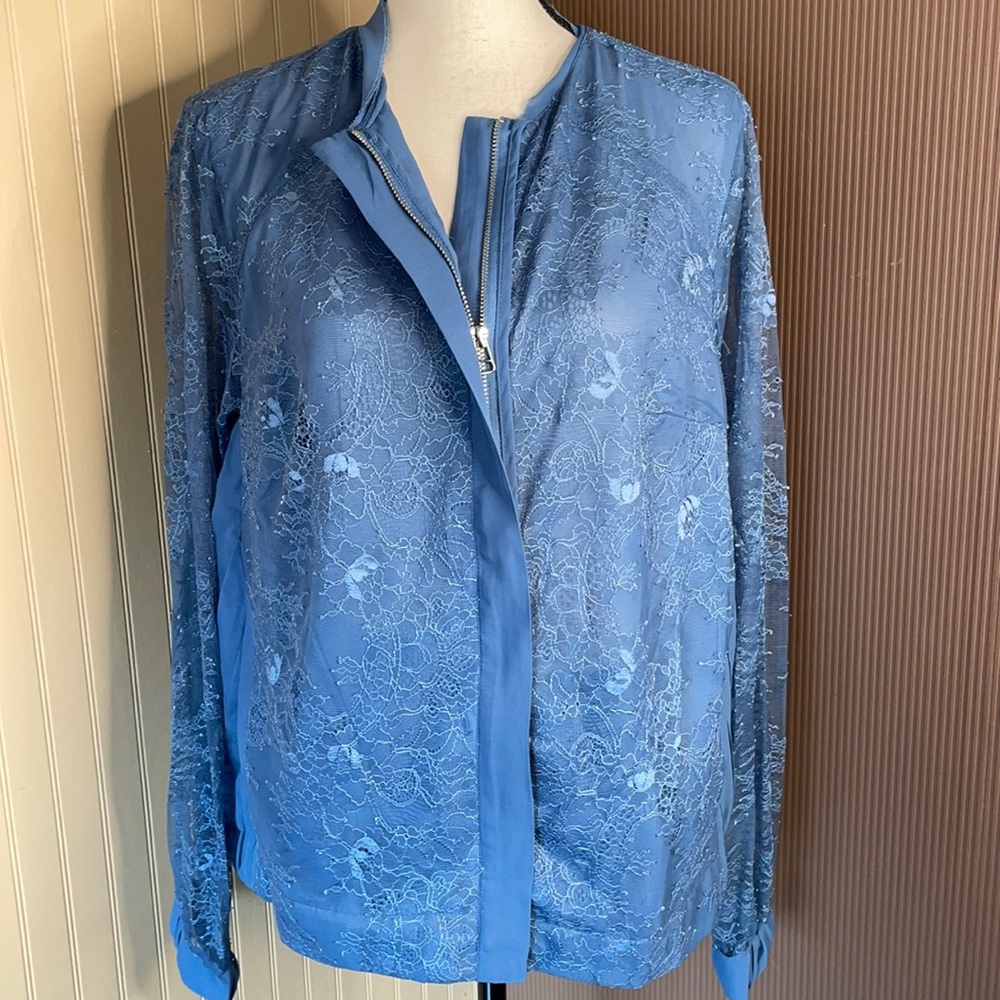 Kate & Mallory blue lace‎  jacket size large